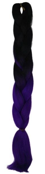 schwarz & lila  2farbige ombre braids